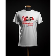 Hediyenza 29 Ekim Cumhuriyet Bayramı Türk Bayrak  Atatürk Baskılı Unisex ve Çocuk Kısa Kollu T-Shirt