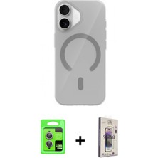 İlk El Grup Ieg™ iPhone 17 Pusula Form Özel Seri - Siyah Bilvis 3D Cam Ekran Koruyucu + Açık Mor Raze Metal Kamera Lens