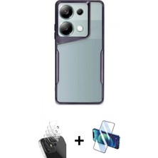 İlk El Grup Ieg™ Redmi Note 13 Pro 4g Akış Çizgi Koleksiyonu - Siyah 3D Antistatik Cam Ekran Koruyucu + Şeffaf Kamera Lens Koruma Cam