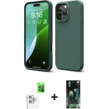 İlk El Grup Ieg™ iPhone 16 Pro Kozmos Yansıma Özel Seri - Siyah 360 Mat Full Body Arka Koruyucu + Beyaz Raze Metal Kamera Lens