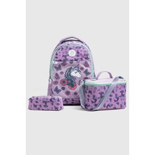 My Polo 2075 3'lü Set Kız Çocuk Ilkokul Çantası Kalemlikli Beslenme Çantalı Sırt Çantası