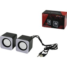 Go İthalat Beyaz USB Multimedya 1+1 Hoparlör Speaker Set 6W PL-4085 (5491)