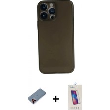 İlk El Grup Ieg™ iPhone 13 Pro Max Yadigar Yansıma Serisi - Siyah Joko 5d Cam + Kırmızı Metal Kamera Lens Koruma Cam