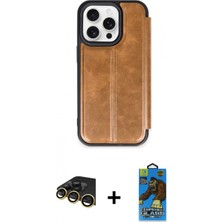 İlk El Grup Ieg™ iPhone 14 Pro Max Zirve Yansıma Serisi - Siyah 18D Cam Ekran Koruyucu + Gold Raze Metal Kamera Lens