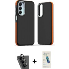 İlk El Grup Ieg™ Galaxy A25 5g Eksen Işık - Şeffaf Pasifik Cam Ekran Koruyucu + Siyah Valdez Metal Kamera Lens