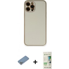 İlk El Grup Ieg™ iPhone 12 Pro Max Yadigar Klasik - Siyah 20D Premium Cam Ekran Koruyucu + Gümüş Shine Kamera Lens Koruma Cam