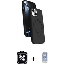 İlk El Grup Ieg™ iPhone 14 Iz Işık Koleksiyonu - Siyah Joko Magic 5d Cam + Gümüş Pvd Metal Kamera Lens