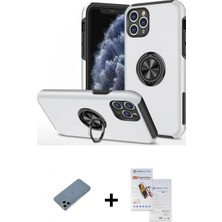 İlk El Grup Ieg™ iPhone 11 Pro Max Odak Form Prime - Siyah Seramik Nano Ekran Koruyucu + Sierra Blue Shine Kamera Lens Koruma Cam