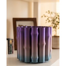 Karahanbey Mor Gri Dekoratif Vazo Tasarım Salon Ofis Masa Üstü Aksesuar -