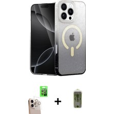 İlk El Grup Ieg™ iPhone 16 Pro Max Eksen Minimal Özel Seri - Siyah Joko Magic 5d Hayalet Cam + Natural Grey Raze Metal Kamera Lens