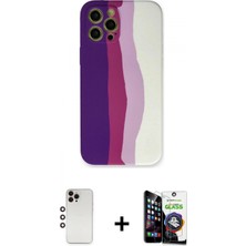İlk El Grup Ieg™ iPhone 12 Pro Max Yadigar Çizgi - Şeffaf Temperli Cam Ekran Koruyucu + Gökkuşağı Shine Kamera Lens