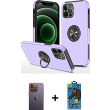 İlk El Grup Ieg™ iPhone 12 Pro Max Odak Form Prime - Siyah 18D Cam Ekran Koruyucu + Sarı Neon Fosforlu Kamera Lens