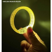 Go İthalat Sarı LED Işıklı Baskı Yapılabilen Pilli Bileklik Bilezik 1,5 cm Genişlik (5491)