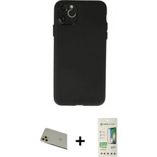 İlk El Grup Ieg™ iPhone 11 Pro Max Atlas Minimal Prime - Siyah 20D Premium Cam Ekran Koruyucu + Gold Rainbow Kamera Lens Koruma Cam