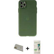 İlk El Grup Ieg™ iPhone 11 Pro Max Atlas Minimal Prime - Siyah 20D Premium Cam Ekran Koruyucu + Gold Rainbow Kamera Lens Koruma Cam