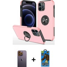 İlk El Grup Ieg™ iPhone 12 Pro Max Odak Form Prime - Siyah 18D Cam Ekran Koruyucu + Sarı Neon Fosforlu Kamera Lens