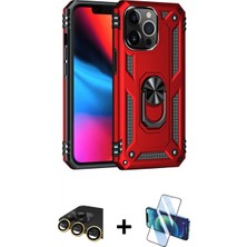 İlk El Grup Ieg™ iPhone 13 Pro Max Ahenk Klasik Koleksiyonu - Siyah 3D Antistatik Cam Ekran Koruyucu + Gold Raze Metal Kamera Lens
