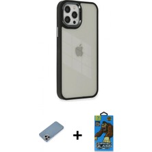 İlk El Grup Ieg™ iPhone 12 Pro Max Eksen Doku Prime - Siyah 18D Cam Ekran Koruyucu + Gökkuşağı Shine Kamera Lens Koruma Cam