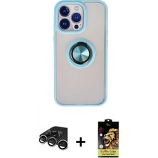 İlk El Grup Ieg™ iPhone 15 Pro Yörünge Çizgi - Siyah Buffer Cam Ekran Koruyucu + Gümüş Raze Metal Kamera Lens