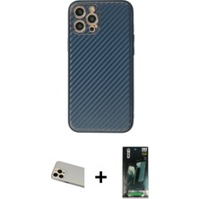 İlk El Grup Ieg™ iPhone 12 Pro Ahenk Işık - Siyah 360 Mat Full Body Arka Koruyucu + Gold Rainbow Kamera Lens Koruma Cam