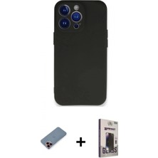 İlk El Grup Ieg™ iPhone 13 Pro Max Kozmos Yansıma Özel Seri - Siyah Bilvis Hayalet Cam Ekran Koruyucu + Kırmızı Metal Kamera Lens Koruma Cam