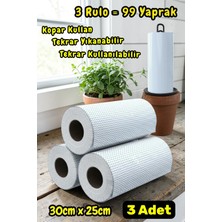 Technow 33 Yaprak Kopar Kullan Rulo Hassas Temizlik Bezi Mavi 25X30CM 3 Rulo Adet