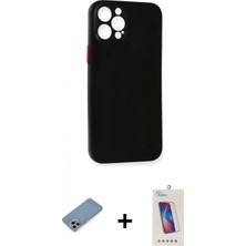 İlk El Grup Ieg™ iPhone 12 Pro Max Yadigar Yansıma Serisi - Siyah Joko 5d Cam + Gökkuşağı Shine Kamera Lens Koruma Cam