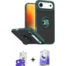 İlk El Grup Ieg™ iPhone 17 Air Yörünge Çizgi - Siyah Bilvis 5in1 5d Magic Hayalet Cam Ekran Koruyucu + Lacivert Bilvis Titan Kamera Lens