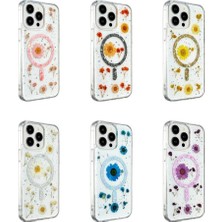 Colezium Iphone 15 Pro Max Kılıf Daisy Simli Magsafe Kapak - Siyah
