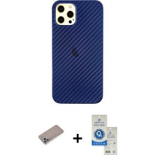 İlk El Grup Ieg™ iPhone 12 Pro Max Nova Çizgi - Şeffaf Royal Nano Ekran Koruyucu + Sierra Blue Shine Kamera Lens Koruma Cam