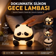 Rose Teknoloji Dokunmatik Panda Tasarımlı Silikon Gece Lambası 3 Kademeli Ayarlanabilir Yumuşak Işık Lamba