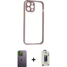 İlk El Grup Ieg™ iPhone 12 Pro Max Nova Asil Özel Seri - Siyah Bilvis Hayalet Cam Ekran Koruyucu + Yeşil Neon Fosforlu Kamera Lens