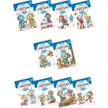 Xciks Collections Sevimli Robotlar Boyoma Kitabı Çıkartmalı (10 Set)