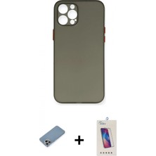 İlk El Grup Ieg™ iPhone 12 Pro Max Yadigar Yansıma Serisi - Siyah Joko 5d Cam + Gökkuşağı Shine Kamera Lens Koruma Cam