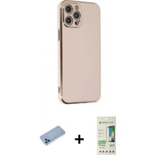 İlk El Grup Ieg™ iPhone 12 Pro Max Yankı Serisi - Siyah 20D Premium Cam Ekran Koruyucu + Mavi Shine Kamera Lens Koruma Cam