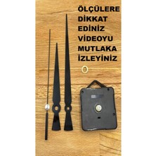 Cnr Shop Saat Mekanizması 16 mm Şaft Boyu Saat Makinesi Akar Sessiz Çalışır, Akrep-Yelkovan-Saniye-(Askılı)
