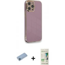 İlk El Grup Ieg™ iPhone 12 Pro Max Yankı Serisi - Siyah 20D Premium Cam Ekran Koruyucu + Mavi Shine Kamera Lens Koruma Cam