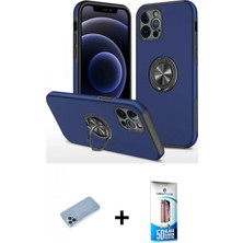 İlk El Grup Ieg™ iPhone 12 Pro Max Odak Form Prime - Siyah 5d Eko Cam Ekran Koruyucu + Mavi Shine Kamera Lens Koruma Cam
