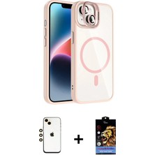 İlk El Grup Ieg™ iPhone 14 Yadigar Asil Koleksiyonu - Siyah Buffer Hayalet Cam Ekran Koruyucu + Gold Shine Kamera Lens