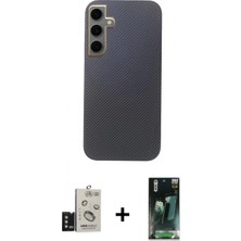 İlk El Grup Ieg™ Galaxy S24 Eksen Prime - Şeffaf 360 Full Body Arka Koruyucu + Titanyum Gri Bilvis Titan Kamera Lens