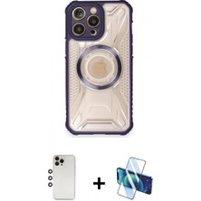 İlk El Grup Ieg™ iPhone 12 Pro Max Kutup Modern - Siyah 3D Antistatik Cam Ekran Koruyucu + Gökkuşağı Shine Kamera Lens