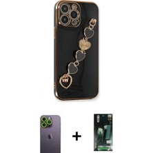 İlk El Grup Ieg™ iPhone 13 Pro Max Nova Işık Prime - Şeffaf 360 Full Body Arka Koruyucu + Yeşil Neon Fosforlu Kamera Lens