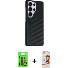 İlk El Grup Ieg™ Galaxy S24 Ultra Kozmos Klasik Prime - Siyah Autokit 5in1 Fiber Polymer Nano Ekran Koruyucu + Siyah Raze Metal Kamera Lens