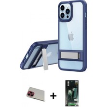 İlk El Grup Ieg™ iPhone 13 Pro Max Yadigar Yansıma - Şeffaf 360 Full Body Arka Koruyucu + Kırmızı Rainbow Kamera Lens Koruma Cam