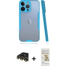 İlk El Grup Ieg™ iPhone 14 Pro Max Atlas Asil Serisi - Siyah Mat Seramik Nano Ekran Koruyucu + Gold Raze Metal Kamera Lens