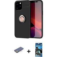 İlk El Grup Ieg™ iPhone 12 Pro Max Yankı Form Prime - Siyah 34D Izgaralı Cam + Mavi Renkli Kamera Lens Koruma Cam