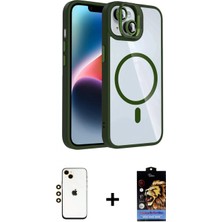 İlk El Grup Ieg™ iPhone 14 Yadigar Asil Koleksiyonu - Siyah Buffer Hayalet Cam Ekran Koruyucu + Gold Shine Kamera Lens