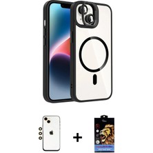 İlk El Grup Ieg™ iPhone 14 Yadigar Asil Koleksiyonu - Siyah Buffer Hayalet Cam Ekran Koruyucu + Gold Shine Kamera Lens