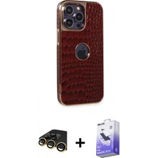İlk El Grup Ieg™ iPhone 13 Pro Max Ufuk Form Prime - Siyah Bilvis 5in1 5d Magic Hayalet Cam Ekran Koruyucu + Gold Raze Metal Kamera Lens