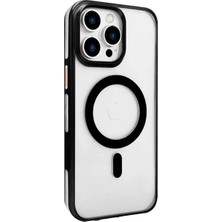 Senka Joko Iphone 15 Pro Max Gleam Pc Sert Magsafe Kılıf - Şeffaf-Siyah